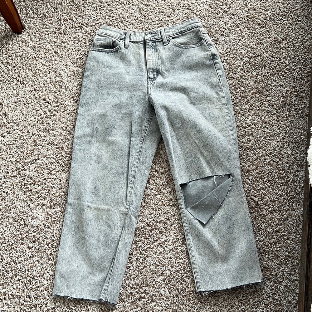 Gray ripped jeans